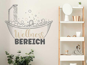 Wandtattoo Wellnessbereich mit Badewanne