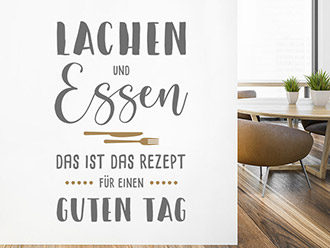 Wandtattoo Lachen und Essen