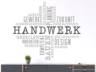 Wandtattoo Wortwolke Handwerk