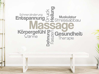 Wandtattoo Massage Wortwolke