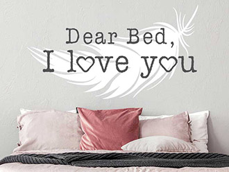 Wandtattoo Dear Bed