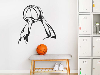 Wandtattoo Basketball Wurf