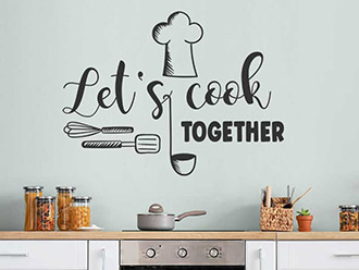 Wandtattoo Let's cook together