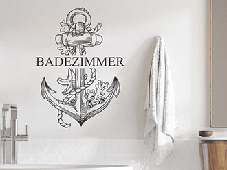 Wandtattoo Badezimmer Anker