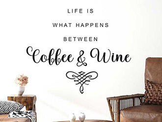 Wandtattoo Coffee & Wine