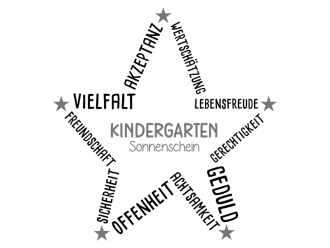 Wandtattoo Kindergarten Stern mit Wunschname Motivansicht