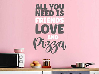 Wandtattoo Love and Pizza