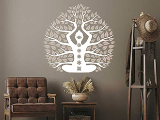 Wandtattoo Yoga Baum