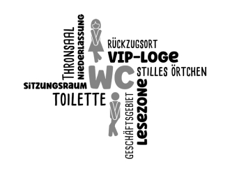 Wandtattoo WC Wortwolke Motivansicht