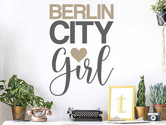 Wandtattoo City Girl mit Wunschort