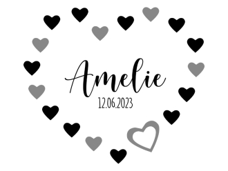Wandtattoo Kreatives Herz mit Name Motivansicht