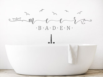 Wandtattoo Meer baden