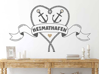 Wandtattoo Heimathafen Herz