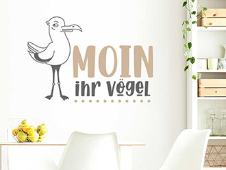 Wandtattoo Moin ihr Vögel