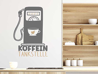 Wandtattoo Koffein Tankstelle