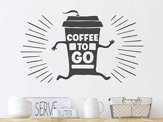 Wandtattoo Coffee to go Becher