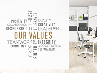 Wandtattoo Our Values