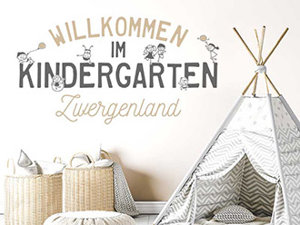 Wandtattoo Willkommen im Kindergarten