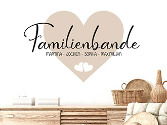 Wandtattoo Familienbande mit Herz