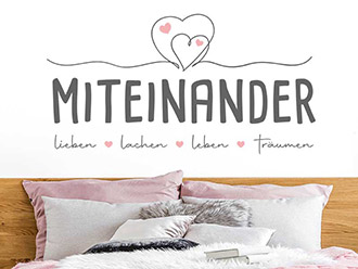 Wandtattoo Miteinander leben