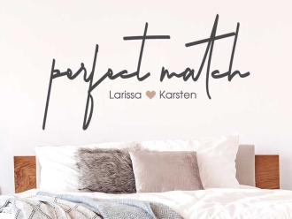 Wandtattoo Perfect match mit Wunschnamen