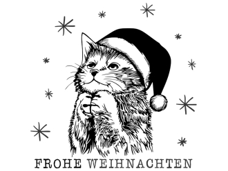 Wandtattoo Weihnachtskätzchen Motivansicht