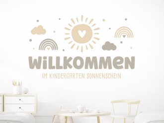 Wandtattoo Kindergarten Willkommen mit Wunschname