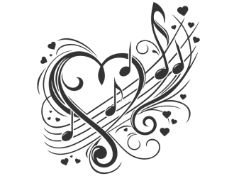 Wandtattoo Musikalisches Herzornament Motivansicht