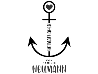 Wandtattoo Moderner Heimathafen mit Name Motivansicht