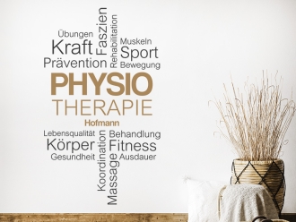 Wandtattoo Physiotherapie mit Wunschname