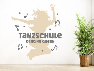 Wandtattoo Tanzschule mit Wunschname