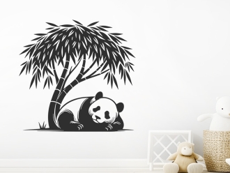 Wandtattoo Panda mit Bambus