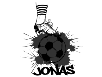 Wandtattoo Fußballschuh mit Ball und Name Motivansicht