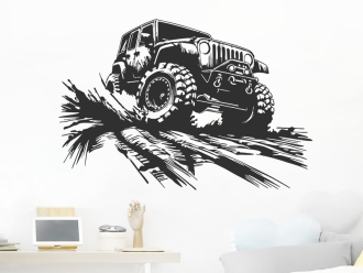 Wandtattoo Cooler Vintage Jeep