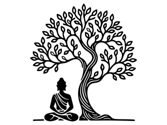 Wandtattoo Buddha Baum Design Motivansicht