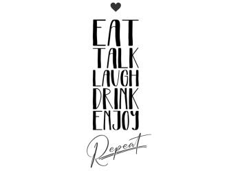 Wandtattoo Eat talk laugh Motivansicht