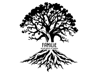 Wandtattoo Baum mit Familienspruch Motivansicht