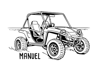 Wandtattoo Strandbuggy mit Wunschname Motivansicht