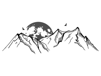 Wandtattoo Mondaufgang in den Bergen Motivansicht