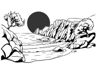 Wandtattoo Romantische Bucht Motivansicht