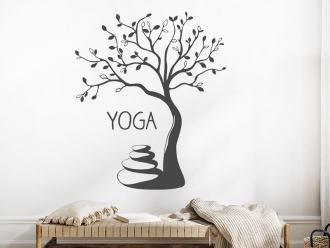 Wandtattoo Yoga Baum Meditation