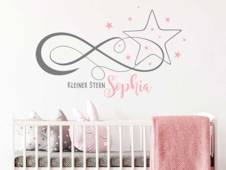 Wandtattoo Sternenornament mit Wunschname