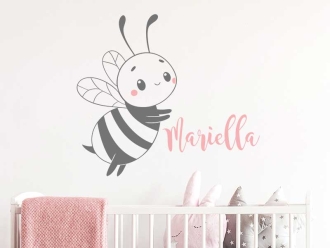 Wandtattoo Bienchen mit Wunschname