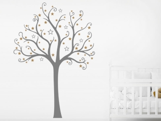 Wandtattoo Baum im Sternenkleid