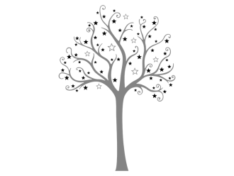 Wandtattoo Baum im Sternenkleid Motivansicht