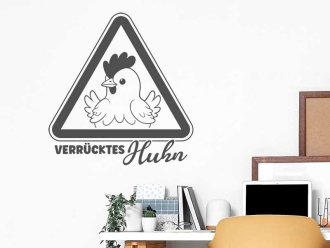 Wandtattoo Verrücktes Huhn
