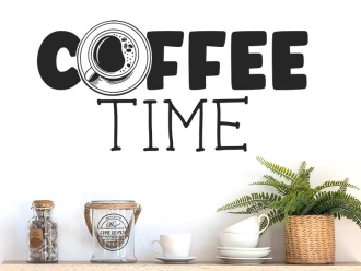 Wandtattoo Schriftzug Coffee time