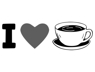 Wandtattoo I love coffee mit Herz Motivansicht