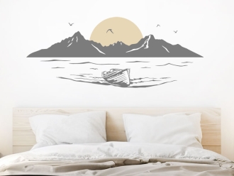 Wandtattoo Inselambiente mit Boot