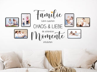 Wandtattoo Fotorahmen mit Familienspruch
